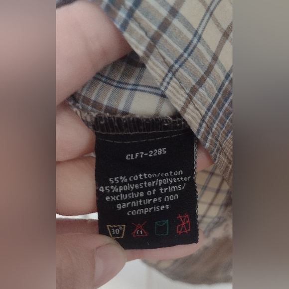 Brown Plaid Y2K Embroidered Coupe Button Up Top - Picture 3 of 5